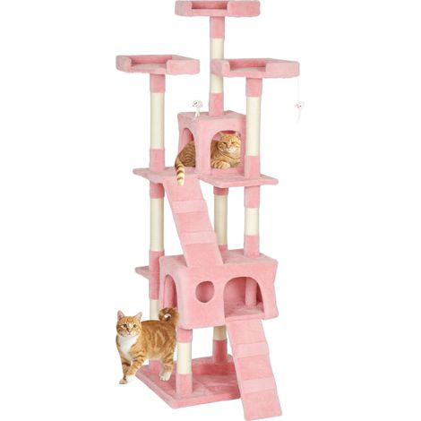 173cm Cat Tree Scratching House, Activity Play Centre, Pink (1/5)