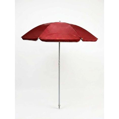 OMBRA - Ombrellone in nylon anti UV Ø160 cm rosso con sacca e palo bianco (1/3)