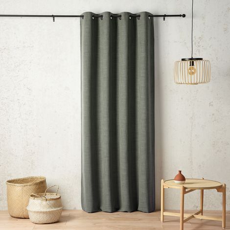 Rideau thermique et obscurcissant à envers polaire à oeillets Vert 135x260 cm