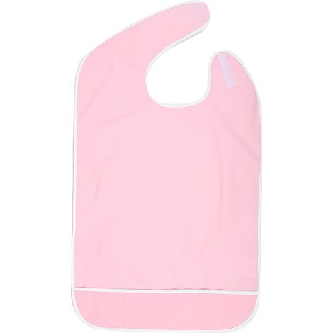 Tablier de repas adulte réutilisable imperméable - Protection anti-taches pour personnes âgées (Orange/Rose 50x80 cm) (1/5)