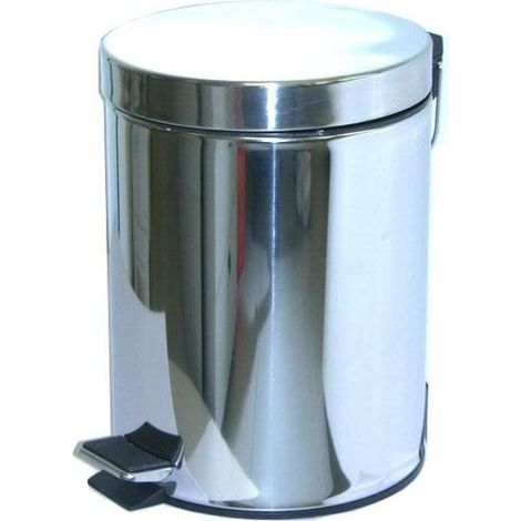 Pattumiera In Acciaio Inox Con Pedale - lt.12 cm.25x39,5h.