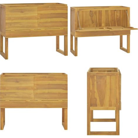 Armoire de salle de bain 90x40x75,5 cm bois de teck solide - Meuble De Salle De Bain - Armoire De Rangement - Armoire De Salle De Bain - Commode - Bois De Teck - Home & Living (1/5)
