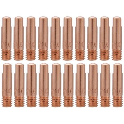 QORVA-Pointe de contact en cuivre 20 pièces, pour consommables de torche de soudage MIG/MAG 15AK (1,0 mm)