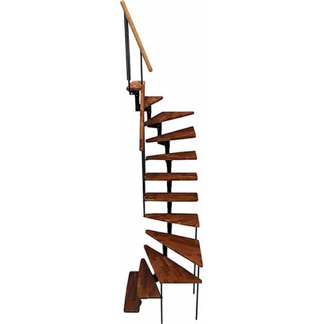 Scala dritta salvaspazio 8 gradini - Altezza raggiungibile 1.48 a 1.87mm - Struttura nera e gradini in legno di noce - JOKERT180-SNMNO-8