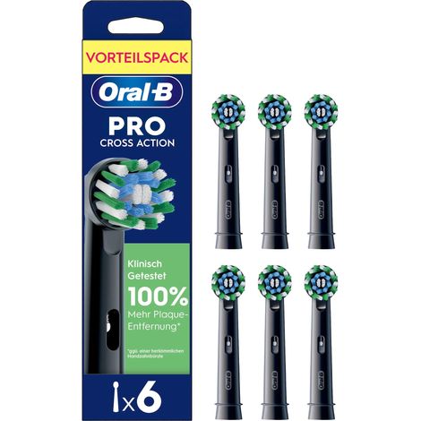 Oral-B Pro CrossAction Schwarz 6er Aufsteckbürsten