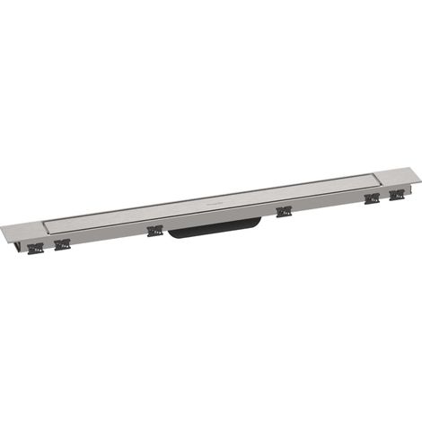 Hansgrohe RainDrain Match Plus - Canaleta de ducha 80 cm, con rejilla, acero inoxidable cepillado 56215800 (1/2)