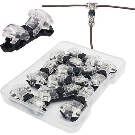T-Connector 1 Pin for Electric Wire 20/22AWG Car Waterproof Electrical Connector - Solderless Wire Cable Car LED Lighting Connector Waterproof Terminals (1/4)