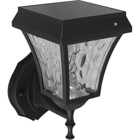 Lámpara de pared LED solar Samsung V-TAC, negro mate, 3 en 1, IP65