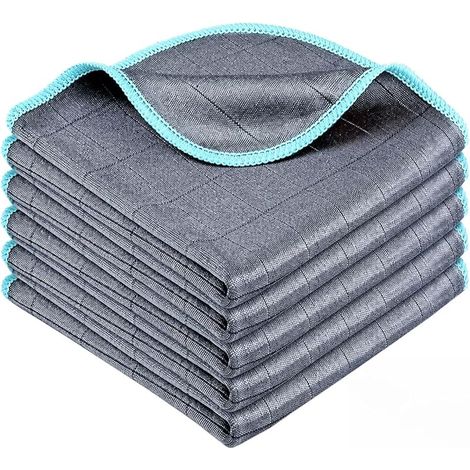 5 Chiffons pour Vitres sans Traces – Chiffon Magique en Microfibre Carbone – Lavette pour Vitres Voiture, Cuisine, Maison – Réutilisable et Lavable – 30 x 30 cm (1/5)