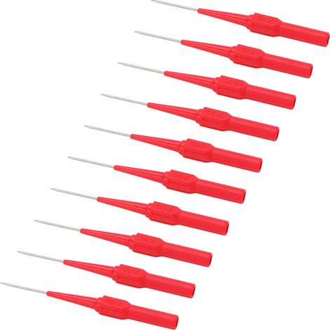 10 Pièces Connecteurs de Test 1mm sans Perçage, Embouts Jack 4.0mm pour Câbles Électriques 26.010 Rouge
