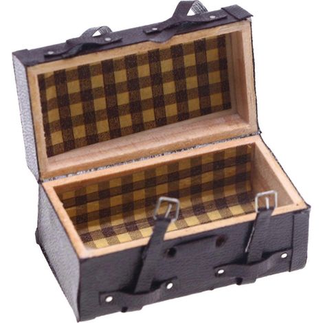 Miniature Dollhouse Suitcase Mini Luggage 1/12 Realistic Vintage Dollhouse Furniture Photography Props Accessories Decorations