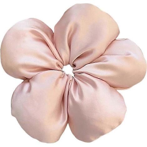 Chouchou en forme de fleur pour cheveux d'été, bandeau 3D en éponge avec fleur, couleur unie, élastique sûr-Pink (1/5)