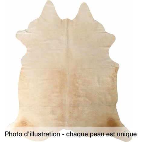 Tapis Authentique en Peau de Vache Tons Neutres et Doux - Blanc, Marron