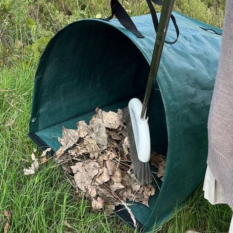 Sacs à déchets de jardin - 53 gallons - avec poignées renforcées - sacs à feuilles robustes pour le nettoyage du jardin - 52 x 76 cm - sable - noir (1/5)