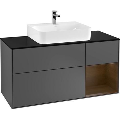 V&B Waschtischunterschrank Wandbeleuchtung Finion 120cm, Pl b m, Rg re wal ven, Anthrac. m (1/2)