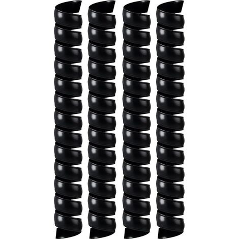 4 protections pour tronc d'arbre : protections en plastique spiralées pour tronc d'arbre, lot de 4 (blanc, vert, noir noir 4,0 cm) (1/4)