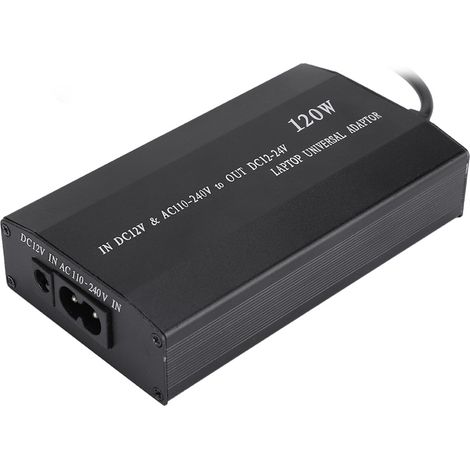 Adaptateur secteur universel pour ordinateur portable 90 W pour usage domestique/automobile avec 34 connecteurs CC (110-240 V) (prise américaine) (1/5)