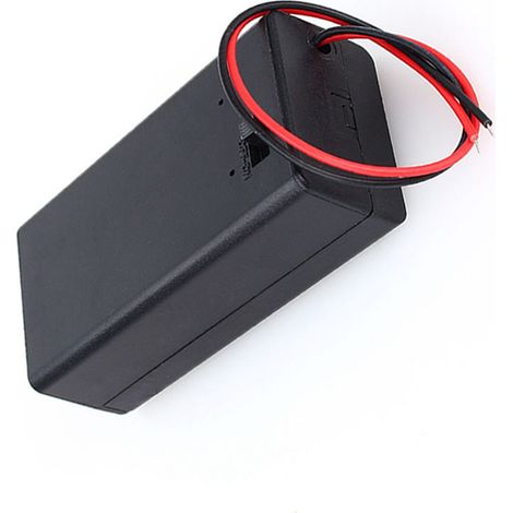 Boîtier Support Pile 9V PP3 avec Câble Interrupteur Marche/Arrêt Couvercle Robuste (1/5)