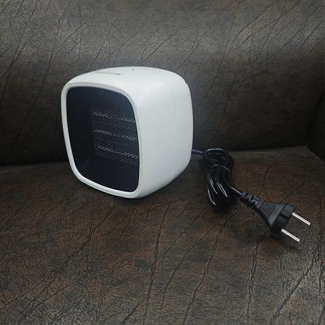 Chauffage de table, petit ventilateur électrique carré pour la maison, chauffage d'appoint portable pour le bureau, prise européenne. (1/4)