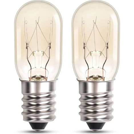 Ampoule de Frigo T20 E14 15W Blanc Chaud 2400 à 2500k Résistant à 20 C AC 220 à 240V Lampe Frigo 15W Petit Culot Ampoule pour Réfrigérateur 20 x 53mm (1/4)