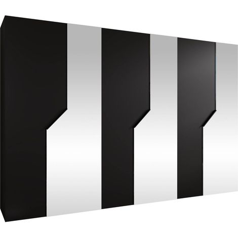 Armario Hartford 599, Negro, 202x300x52cm, Puertas de armario: Con bisagras, Número de estantes: 0 (1/5)