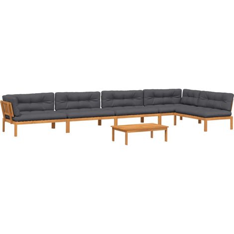Maison Exclusive - Set Divano Pallet da Giardino 6 pz con Cuscini Massello Acacia