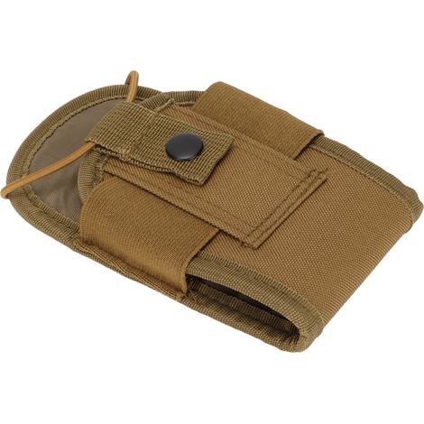 Tragbare, multifunktionale Aufbewahrungstasche für Walkie-Talkies aus Nylon, ideal für Camping und Outdoor-Aktivitäten. Farbe: Braun. (1/5)