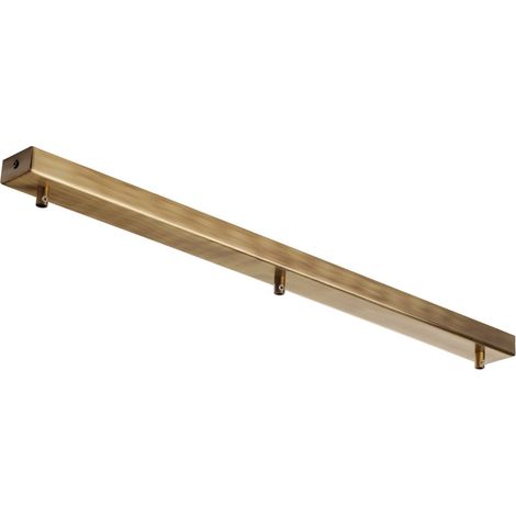 Binario Rettangolare Multicavo 3 Luci In Ferro Bronzato 70 Cm