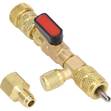 Jeffergarden Extracteur de noyau de valve 1/4SAE 5/16SAE Port outil de réparation de ligne de climatisation pour R12 R122 R410