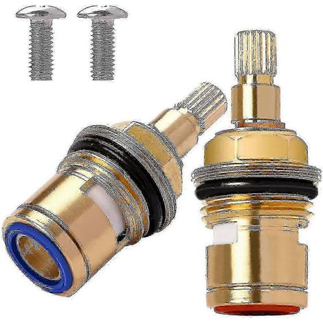 Valve à tige en laiton et céramique pour robinetterie de remplacement - 2 pièces (1/4)