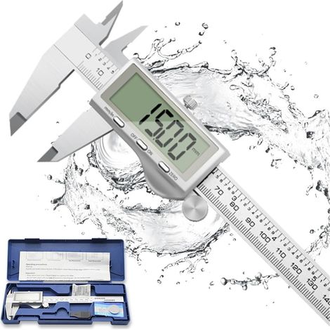 Pied à Coulisse numérique électronique en Acier Inoxydable, Outil de Mesure de Haute précision 150mm/200mm/300mm avec Grand écran LCD(100mm) (1/5)
