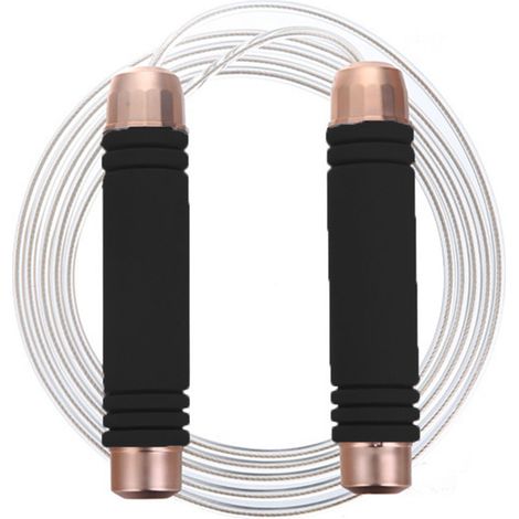 Corde à Sauter - Roulement à Billes - Câble Acier Tressé PVC - Réglable en Longueur - Pour Adulte et Enfant - 1 Pièce (1/5)