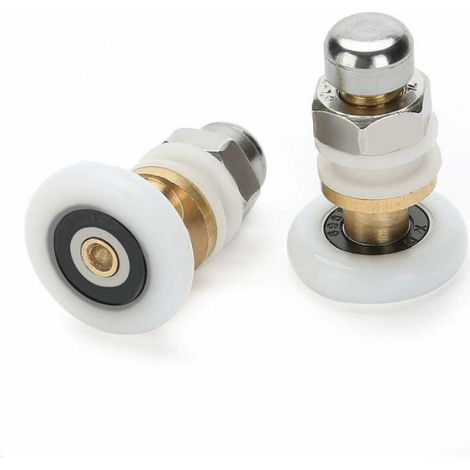Roulette de porte de douche - Nosheir - Diamètre de roue 27 mm - Lot de 8 pièces - Nylon et cuivre - Bonne élasticité (1/4)