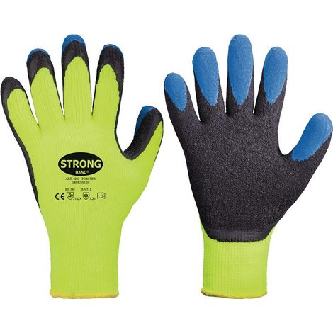Guanti Forster taglia 11 giallo neon/blu EN 388.EN 511 PSA II PES con lattice (Per 12)