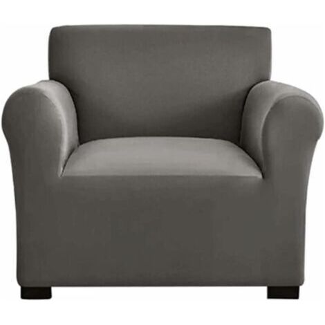 Housse de Canapé Extensible Housse Canapé 1/2/3 Places, Protecteur Canapé avec Accoudoirs, Housse de Fauteuil avec Bâtonnets de Mousse Antidérapante (1 Place, Gris) (1/4)