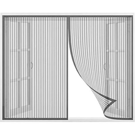 Magnetic mosquito net 120 x 120 cm, easy to open and close, simple to install, suitable for sliding bay windows – black (1/5)