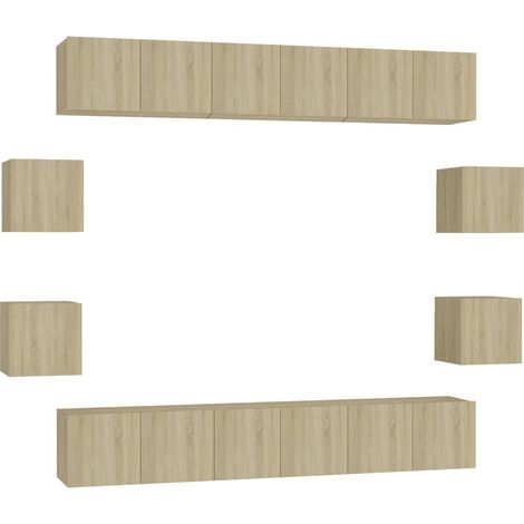Maison Exclusive - Set de muebles salón TV 10 pzas madera ingenie