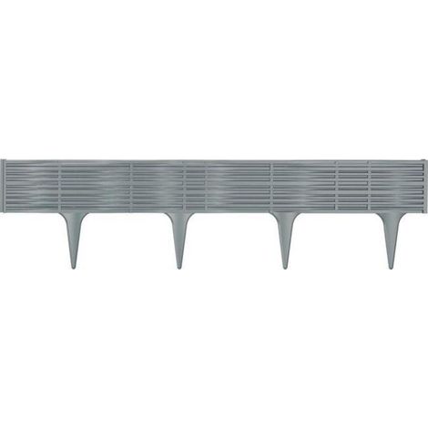 PROSPER PLAST IBWI-405U 390 X 18.65 CM MOTIF LIGNE DE BORDURE DE JARDIN - GRIS PIERRE (5 PIÈCES) (1/7)