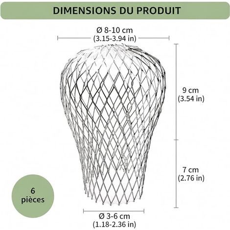 gutter grid, aluminium alloy drag for rainwater descents, diameter 3 to 15 cm