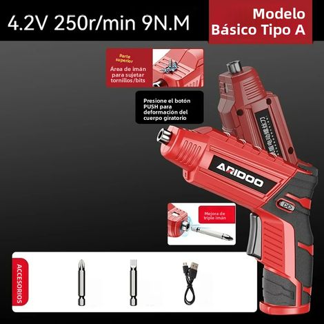 (Modèle A Basic) Kit de tournevis électrique sans fil rechargeable 4,2 V avec batterie et perceuse (1/5)