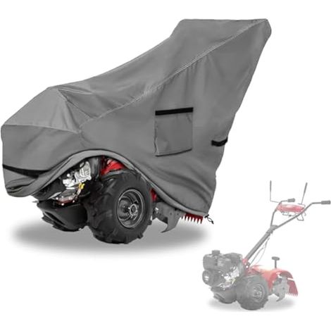 Okcool Housse de motoculteur à gaz, étanche et résistante 600D, housse universelle avec grille d'aération (gris) (1/5)