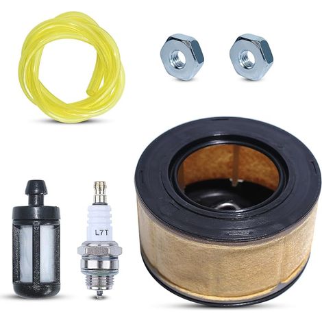 Kit de Filtre à air pour tronçonneuse Stihl MS231 MS241 MS251 MS261 MS271 MS291 MS391, Filtre à air  + Filtre à Carburant + Tuyau de Carburant + Bougie d'allumage + écrous de Rechange pour (1/5)