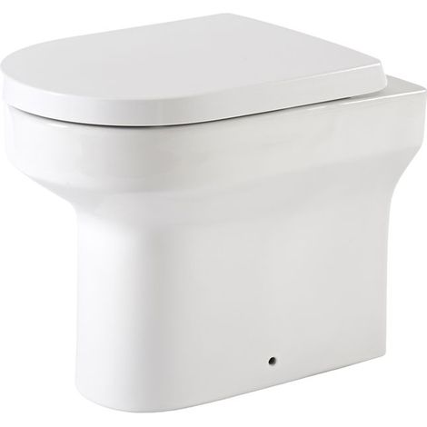 Milano Ballam White Ceramic Back to Wall Toilet Pan WC and Soft Close Seat (1/5)
