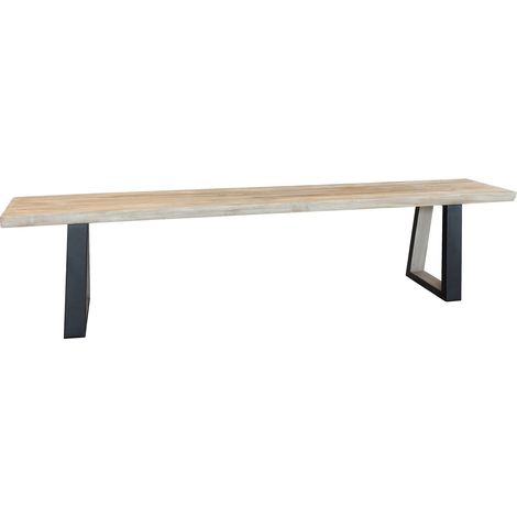 Lot de 2 bancs en bois d'acacia, HERA (1/5)