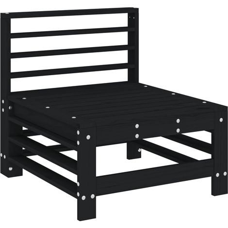Maison Exclusive - Garten-Mittelsofa Schwarz Massivholz Kiefer