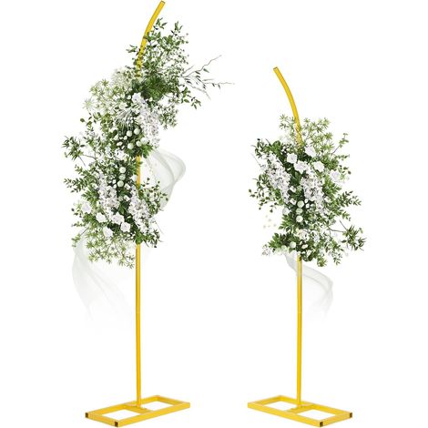 Arche de raisin dorée, cadre d'arche de mariage, support de fond en métal, 2,04 m et 2,4 m pour mariage, cérémonie, anniversaire, fête prénatale (1/5)