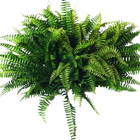 Lot de 10 fougères de Boston artificielles en plastique, plantes suspendues simulant la verdure pour la décoration intérieure (1/5)