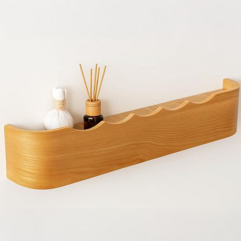 BALLSHOP Porte Manteau Mural Bois- Design Moderne avec Crochets Muraux Cachés - Patere Murale pour une Entrée, Chambre, Salle de Bain et Vestiaire (Couleur chêne) (1/5)