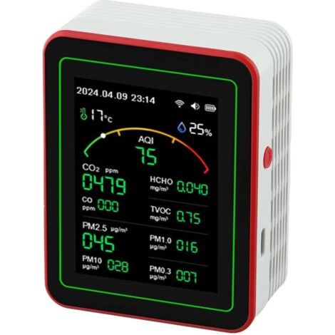 1 Moniteur De Qualité D'air, Capteur 15 En 1 PM2.5 HCHO, Écran Couleur Temps Réel, Application TUYA, Maison Bureau