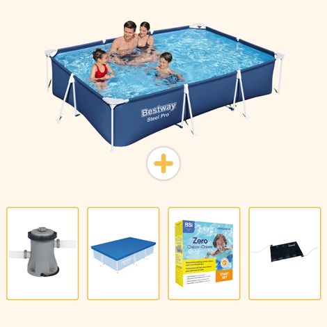 Bestway Bestway Steel Pro Rectangulaire - 300x201x66 cm - 5-pièces S234 (1/5)